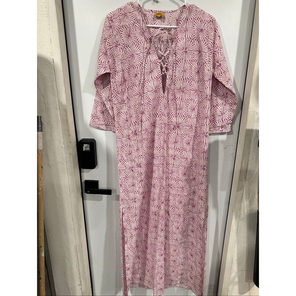 Roberta Roller Rabbit Pink and White Maxi Dress